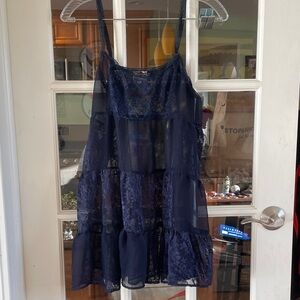 Free People Navy Lace Top/Slip